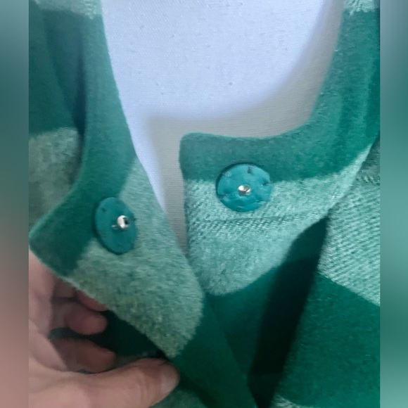 Kate Spade Green Striped Wool Coat - Picture 6 of 11